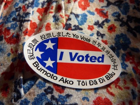 Los Angeles County voting sticker. Photo by Anna Peccianti