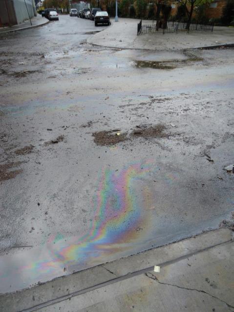 Oil sheen in Brooklyn after Hurricane Sandy. Photo by Newtown Creek Alliance.